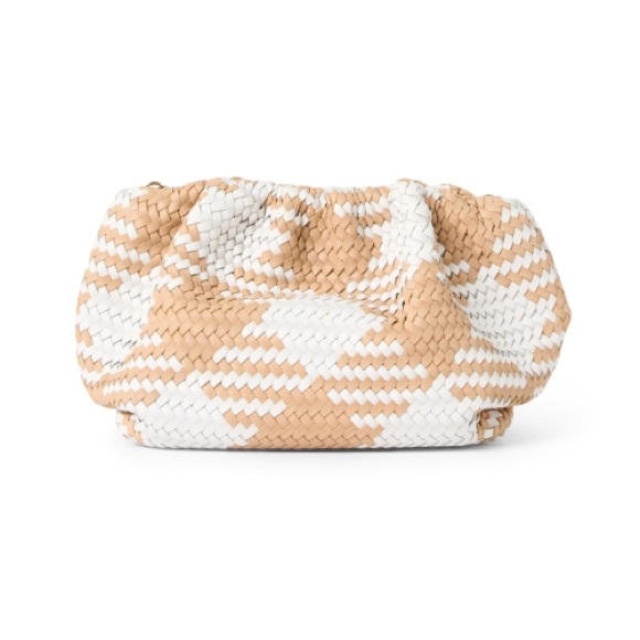 Nyla Woven Clutch in Tan and Cream Loeffler Randall - Picture 2 of 8